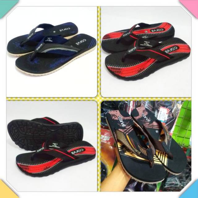 Sandal japit Carvil original pria sendal jepit karet laki laki