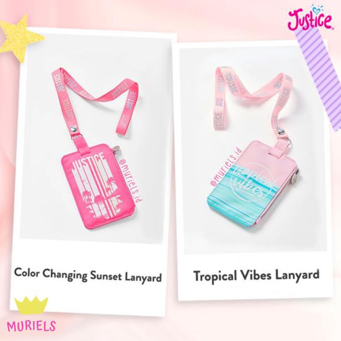 

Dompet Kartu Lanyard Justice Tali Id Card Sunset Tropical Vibes Strap - Sunset Nazarastore01