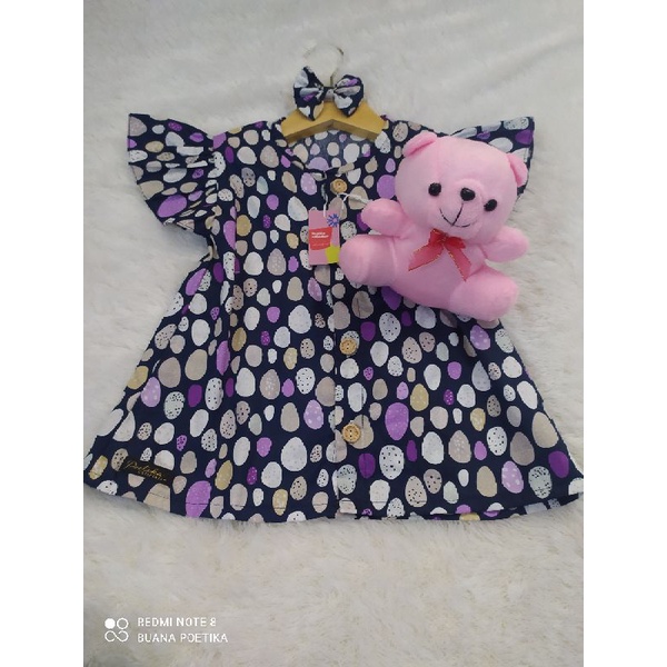 dress bayi set bandana (3-24 bulan) - baju bayi cantik - baju bayi katun jepang - baju bayi adem