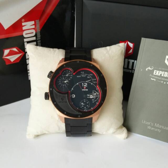 Jam tangan pria _ expedition 6737 black rosegold original