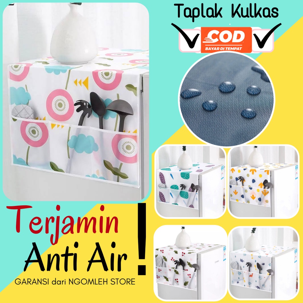 Cover Kulkas Waterproof Tebal Premium 1 dan 2 Pintu Karakter Anti Air Taplak Kulkas Waterproof Tebal