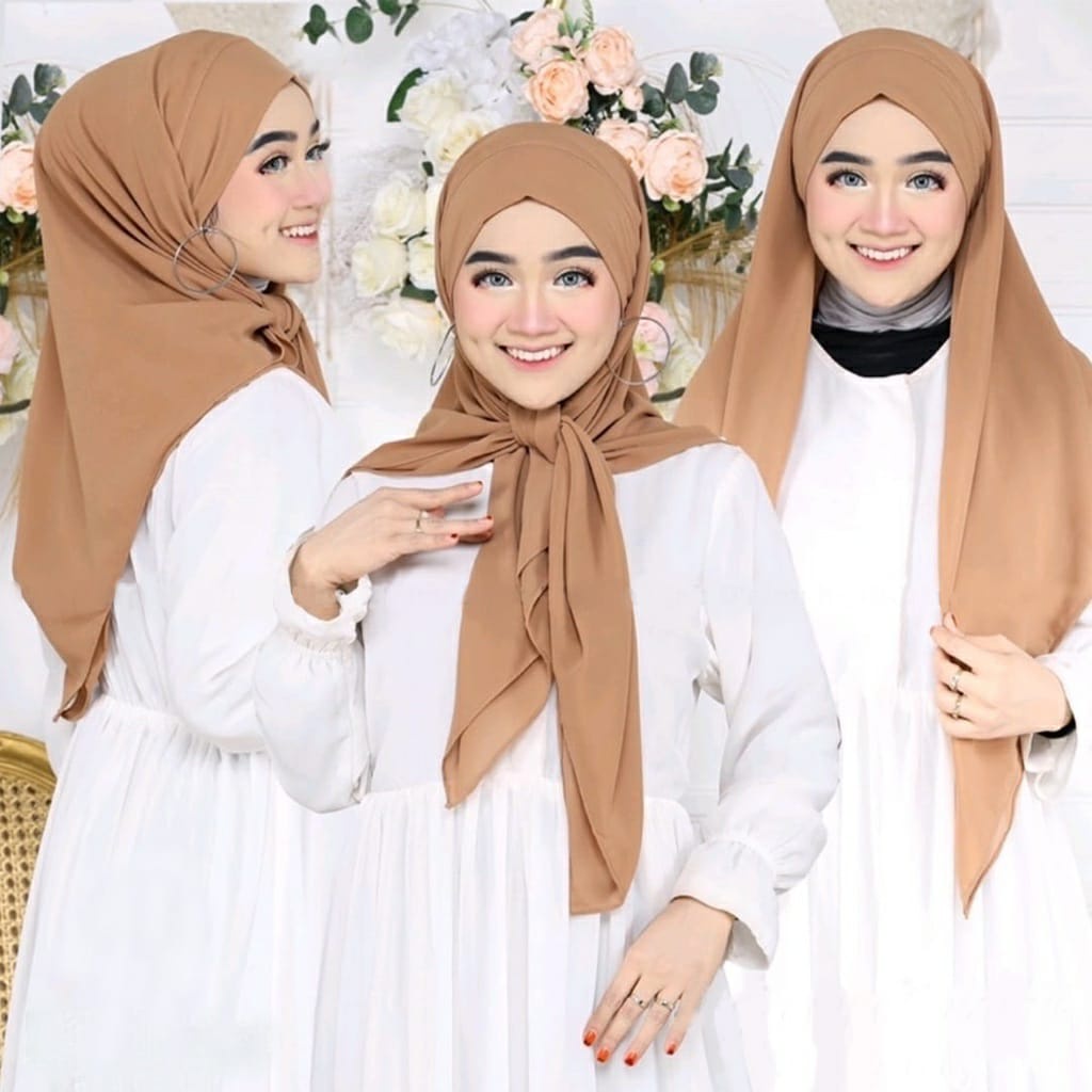 Hijab Instan Segiempat Malaysia Ceruty Babydoll / Segi Empat Instan Terbaru  / Jilbab 2022 viral