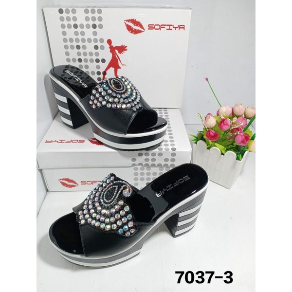 SANDAL WEDGES HAK TAHU 7037-WEDGES HAK TAHU 3 VARIAN MOTIF -SANDAL WEDGES HEELS SOFIYA