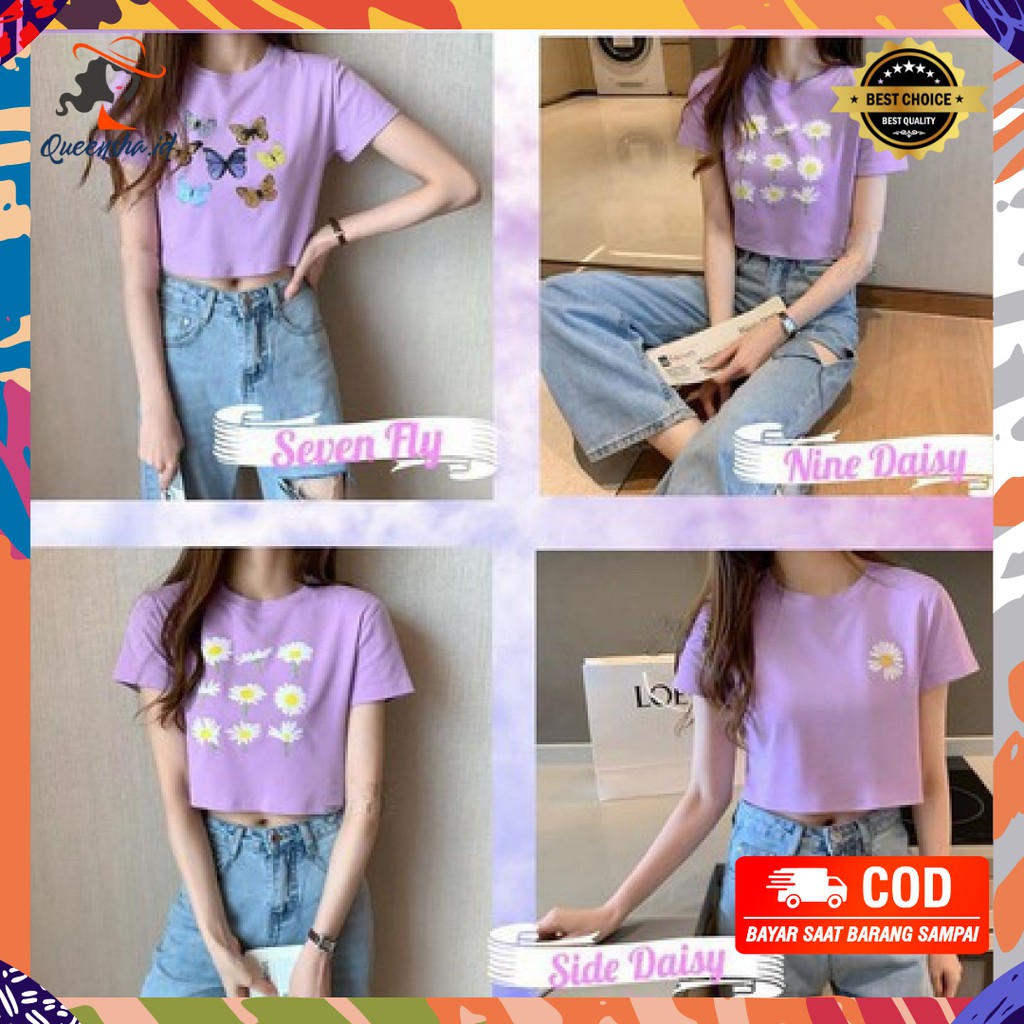 BAJU CROP WANITA KOREA KAOS DISTRO CEWEK REMAJA PEREMPUAN ESTETIK KOREAN STYLE MURAH TERBARU B8 Shopee Indonesia