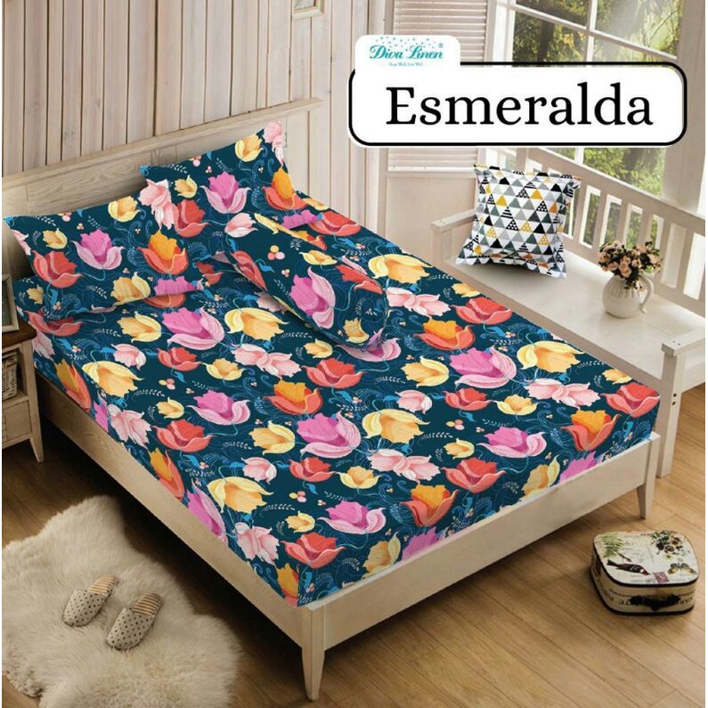 Sprei Diva Linen Esmeralda Set Sprei Microtex Tinggi 30 cm