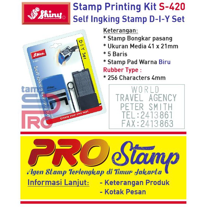 

Stempel Shiny S-420 (Set) / Stempel Bongkar Pasang