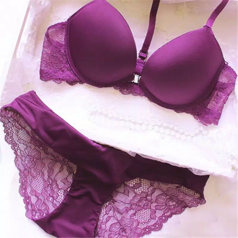 Set Bra Wanita Push Up Bahan Lace Pakaian Dalam Beha Bh Bergaya Sexy Korea