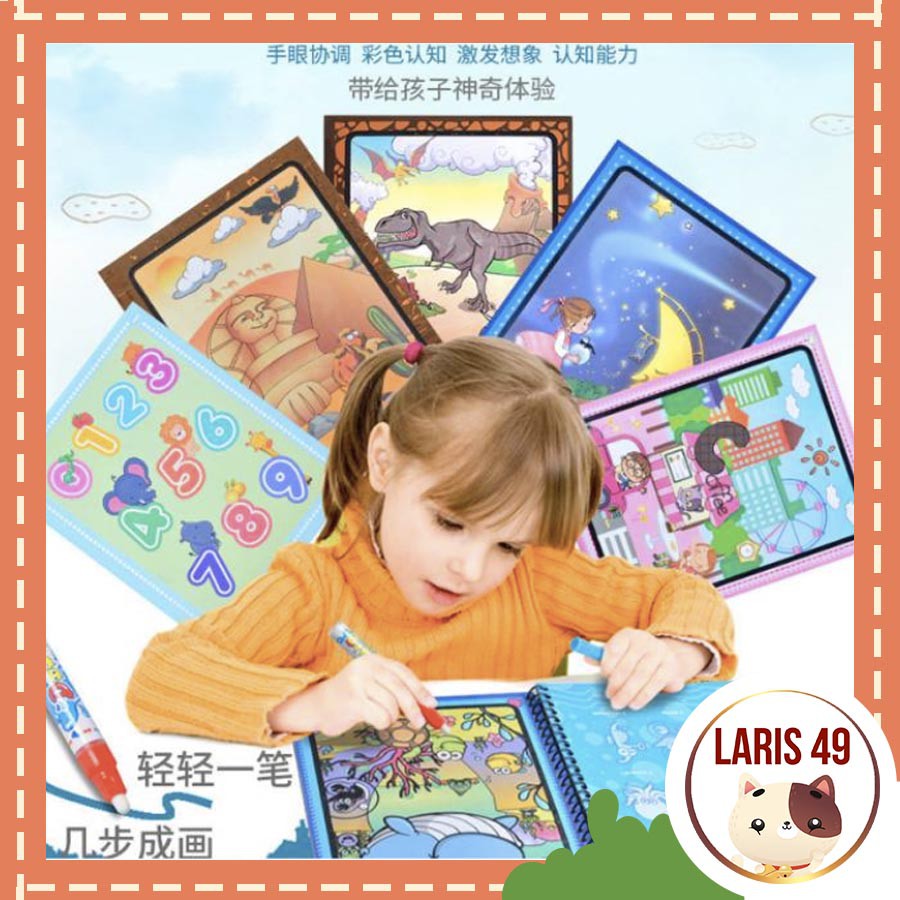

Laris49 Magic Water Book Buku Gambar Mewarnai Anak Dengan Pulpen Tinta Air Water Drawing - CIB