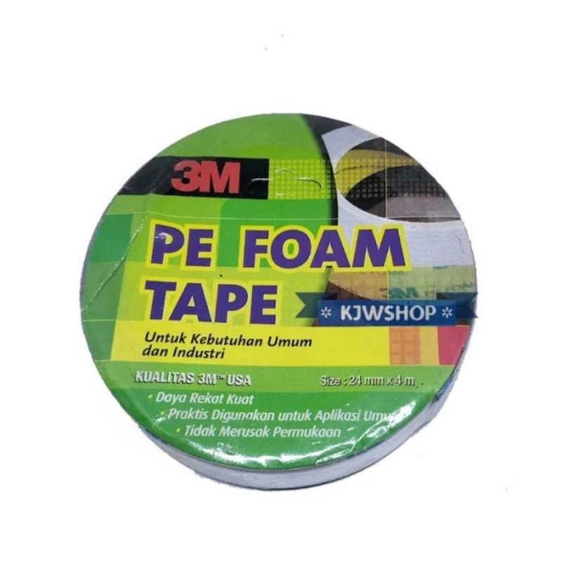 

Double Tape Perekat 3M PE Foam 24mm x 4m ORIGINAL Isolasi Bolak Balik Solasi 24mmx4Mtr Solasi Spon