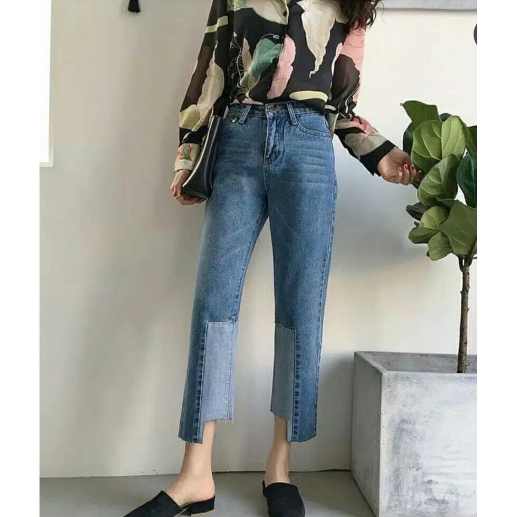  Celana  Jeans Boyfriend  Wanita Tidak Ripped Sobek Kekinian 