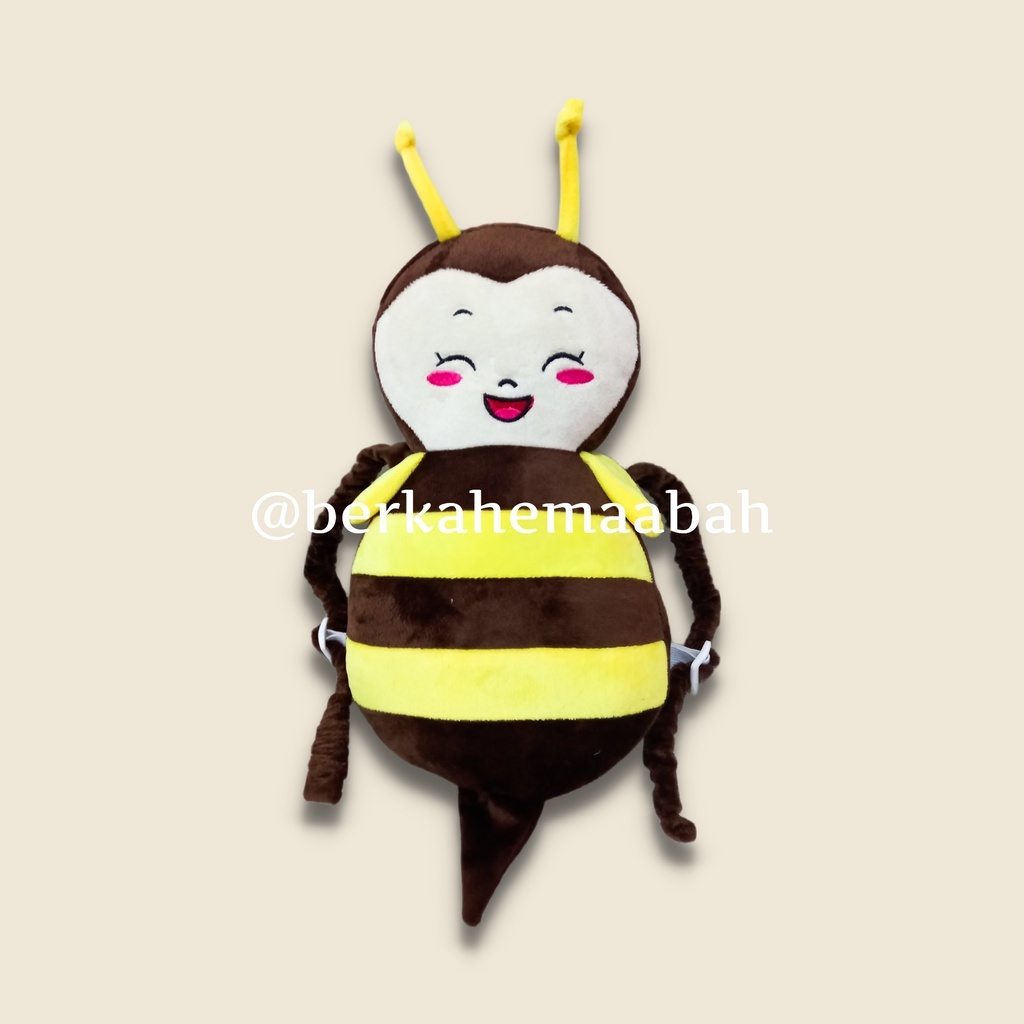 ( FREE STRAP ) Bantal Pelindung Kepala Bayi Bee Smile | Baby Head Protector | Head Neck Pillow Pad