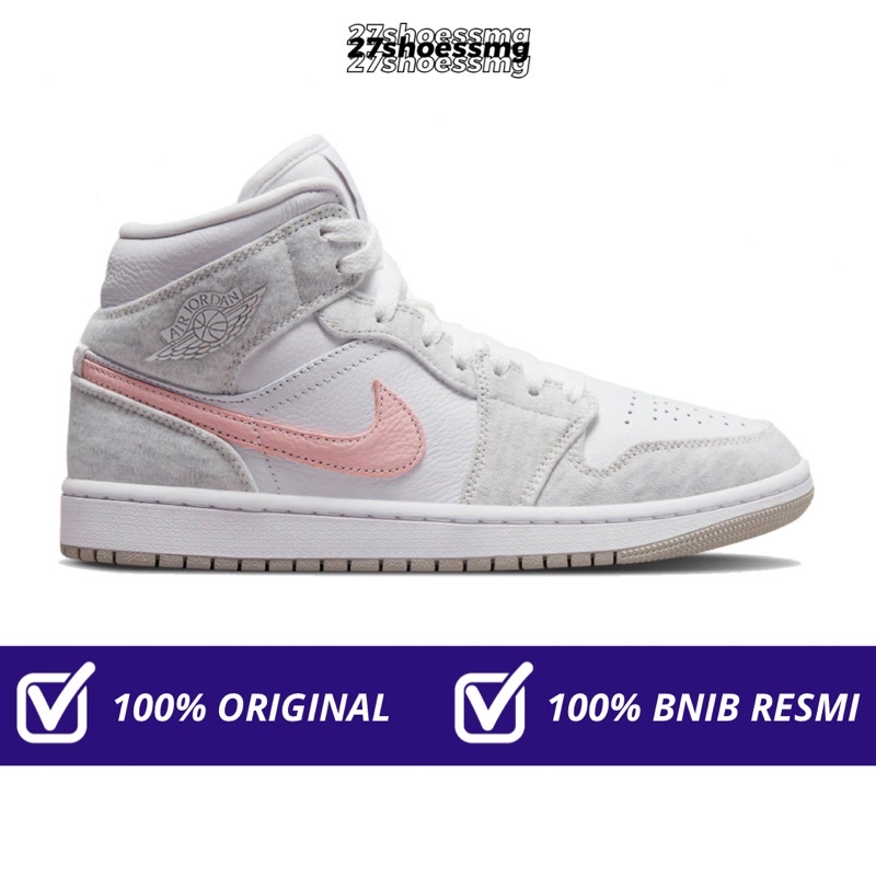 Nike Air Jordan 1 Mid SE Light Iron Ore 100% Original Resmi Nike