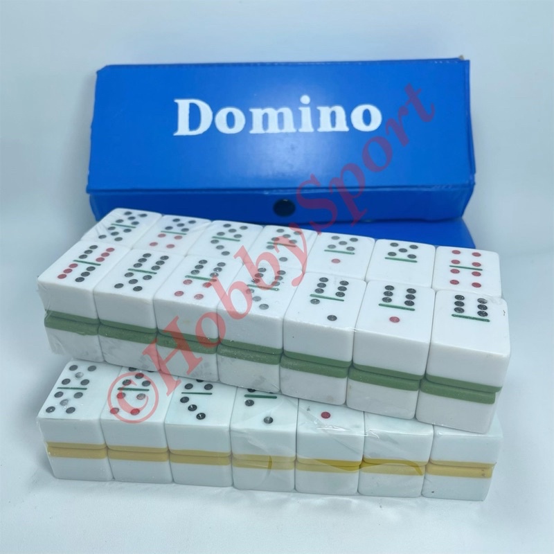 Domino Batu Akrilik Tebal + Tas Gaple Set Balok Warna Dam Mahjong Game