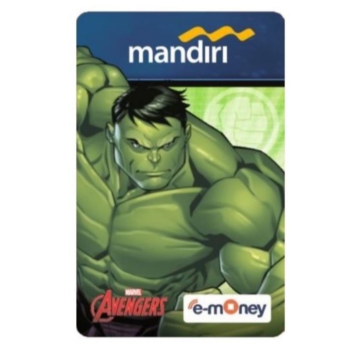 Mandiri eMoney Avengers - Hulk ORI /Like eTOLL Tapcash Flazz or Brizzi