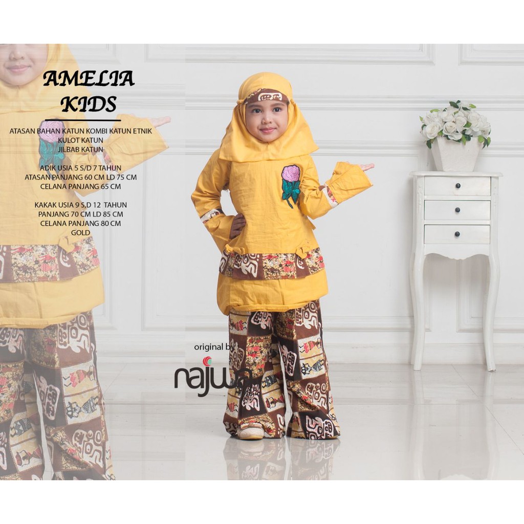 Baju Muslim Adik/Kakak Amelia Kids ORI by Najwa