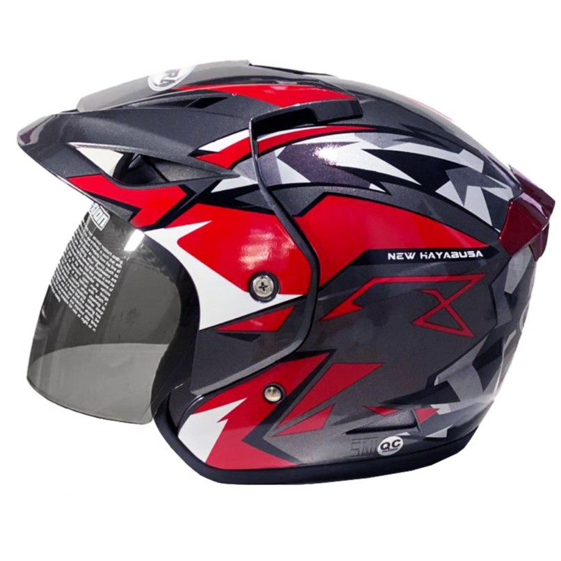 Helm Motor Half Face Single Visor Hayabusa SNI Kualitas Premium