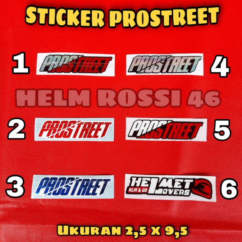 [COD] STICKER PROSTREET - Merah putih, Silver, hoodie variasi bisa untuk helm dll