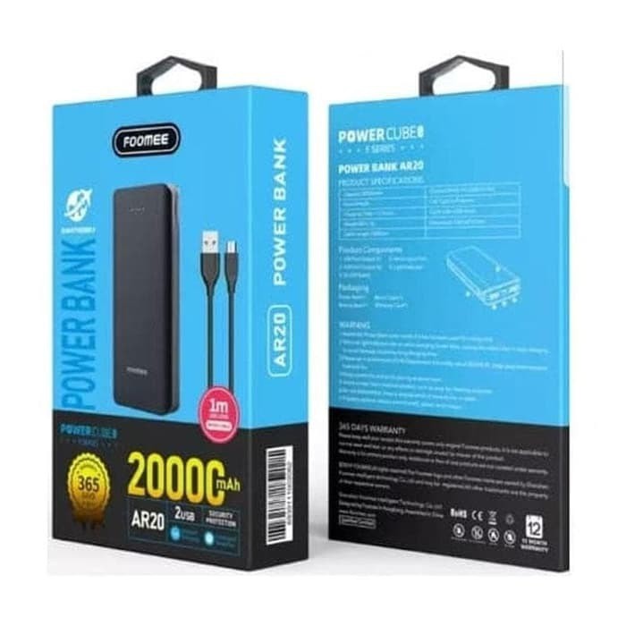 ORIGINAL POWERBANK 20000mah POWER CUBE S - FOOMEE-AR20