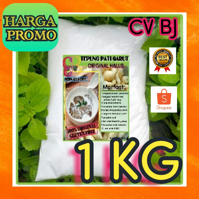 

Tepung pati garut halus 1 kg /tepung pati garut obat magh dan asam lambung 1 kg