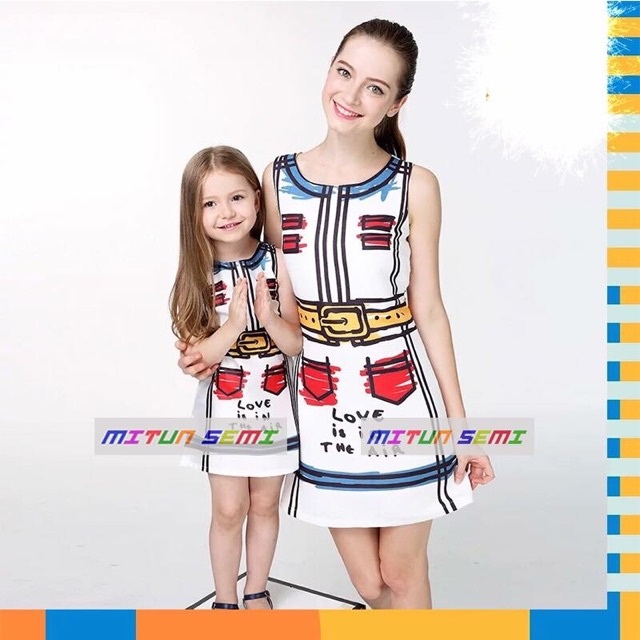 Dress anak / dress ibu / dress anak couple / dress anak putih couple