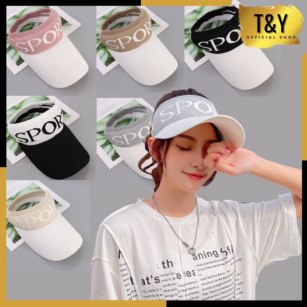 T&amp;Y Topi Golf Rajut SPORT NEW Baseball Cap Sport Senam Zumba Jogging Topi Pantai Korea Fashion Wanita Visor Hat Murah Import