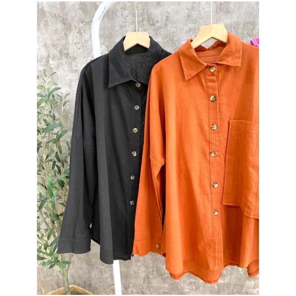 CLARA KEMEJA WANITA VIRAL TIKTOK ATASAN WANITA KEKINIAN 2022 VIRAL IMPORT KEMEJA WANITA LENGAN PANJA