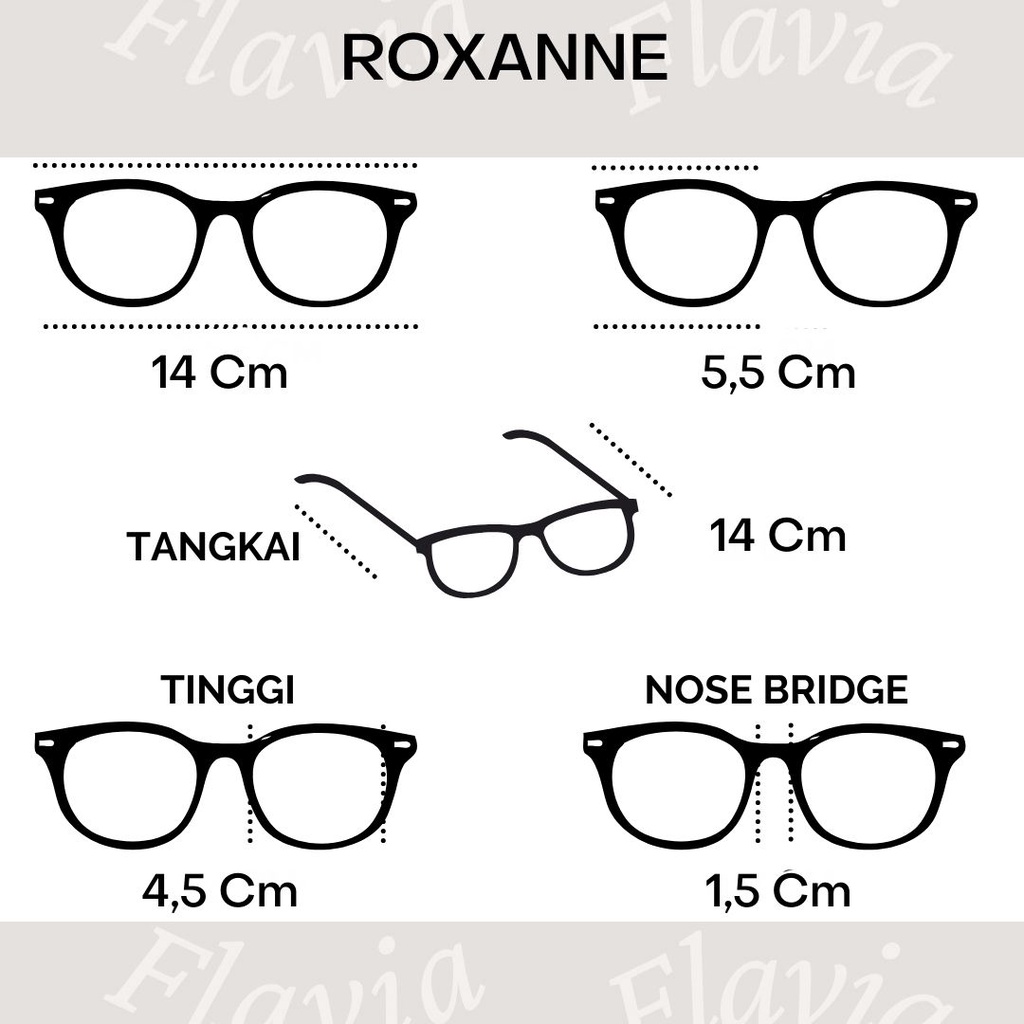 Flavia Eyewear - Kacamata Roxanne Cat Eye Titanium (custom minus, photochromic, blueray, bluechromic dan photobrown)