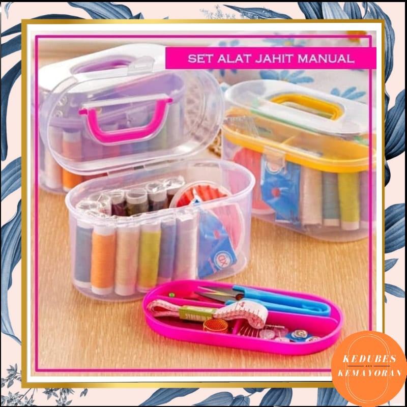 Mini Sewing Kit / Peralatan Jahit 1 Set Lengkap + Box Komplit [KK]