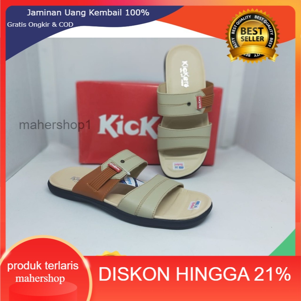 Sandal Casual Pria Kulit sintetis slop urban Murah Jepit Slide Flip Flop Selop NgeMall Hangout sedal