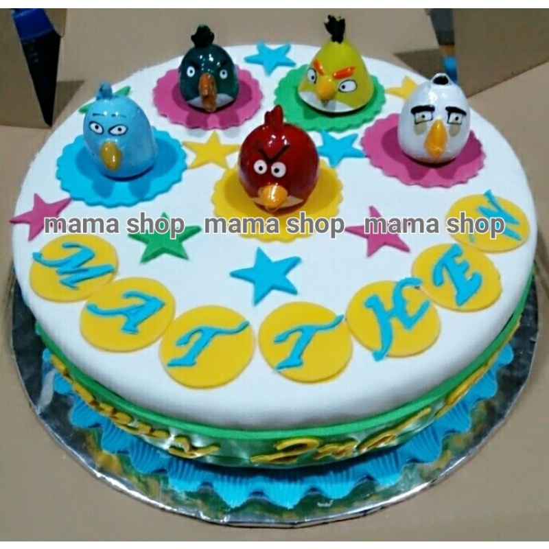 Topper Patung Hiasan Kue Cake Dekorasi Burung Marah Untuk Kue Birthday