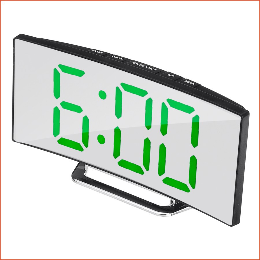 Jam Meja Digital Led Weker Alarm Clock Mirror DS-6507 Green