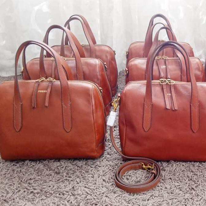 ☛☛ TRUSTED SELLER TAS SELEMPANG MURAH WANITA☛☛ TAS FOSSIL SYDNEY SATCHEL BROWN ASLI