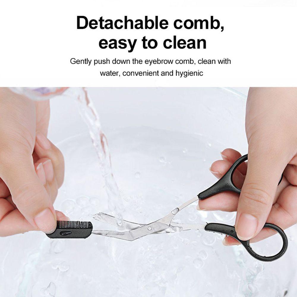R-flower 2per4/6pcs Gunting Pemangkas Alis Portable Grooming Shaping Dengan Sisir