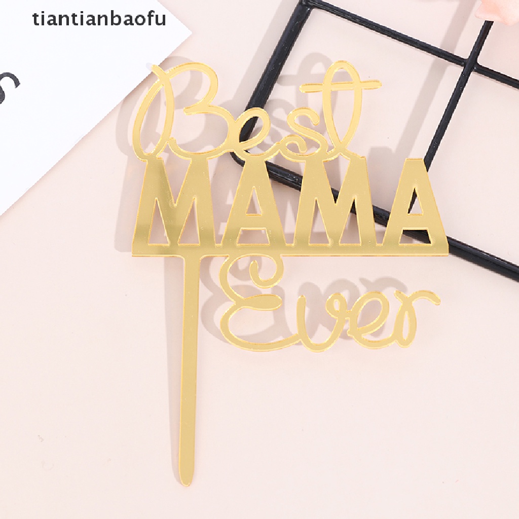 Topper Kue Desain Best Mom Ever Untuk Dekorasi Pesta Ulang Tahun