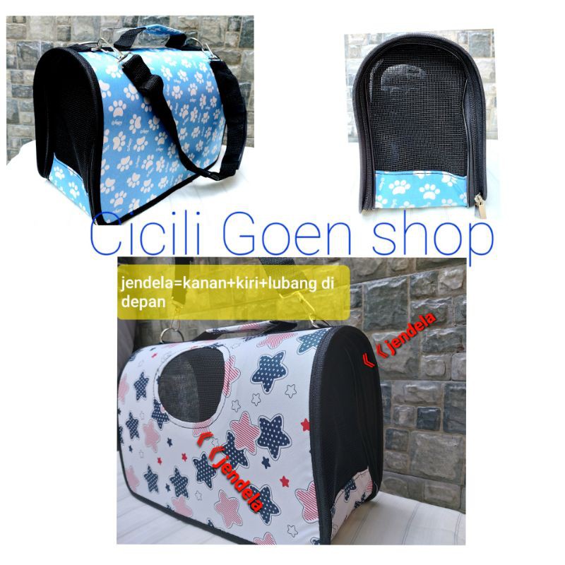 Tas premium anjing kucing musang kelinci cargo bird waterproof travel jinjing slempang bag pet cage