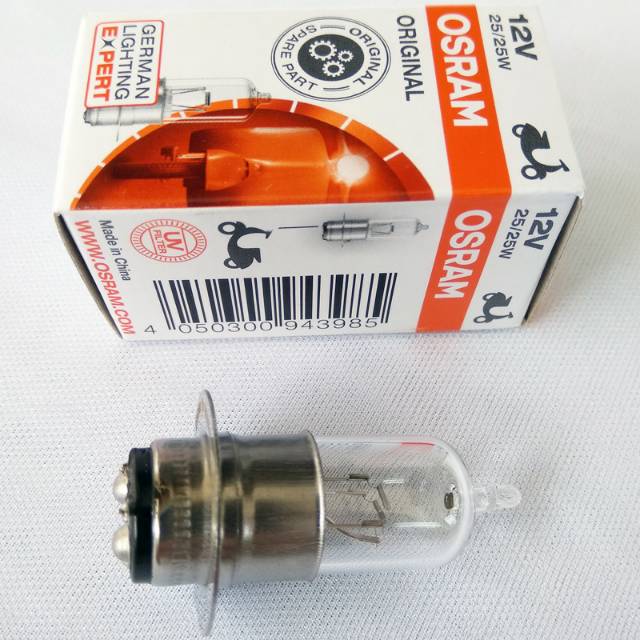 Bohlam Halogen 12V 25W OSRAM Bola Lampu Halogen Jupiter MX Soket M5 25/25 Lampu Motor Lampu Kereta