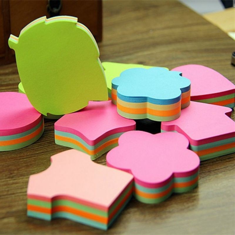 Sticky note berbagai macam bentuk dan warna. pembatas buku, (20 lbr, 1warna)