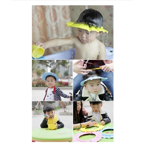 Penutup Kepala Mandi Anak Motif Baby Shower Cap Topi Keramas Pelindung Gunting Rambut