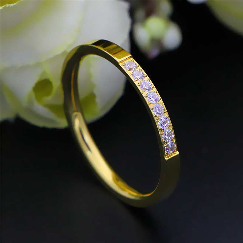 [ Model Baru ] Cincin Titanium Mini Korea Wanita Fashion CK028 warna gold elegant simple modern