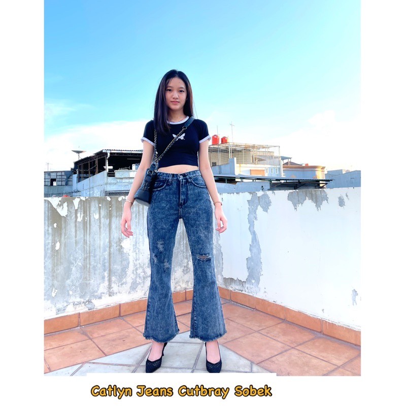 BISA COD !!! CELANA CATLYN JEANS WANITA CUTBRAY SOBEK / CELANA CUTBRAY / CELANA JEANS SOBEK CATLYN