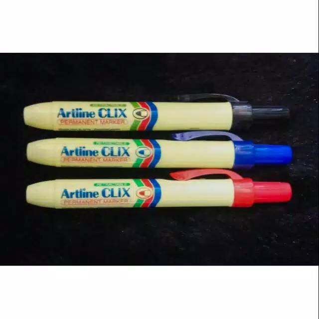 

Spidol Artline CLIX Permanen Marker tutup otomatis.