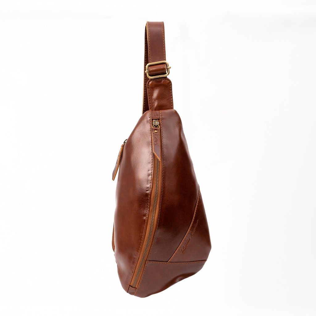 Kenes Leather Tas Pinggang Waist Bag Kulit Asli Premium Travis Pullup - Free Gavir Nama