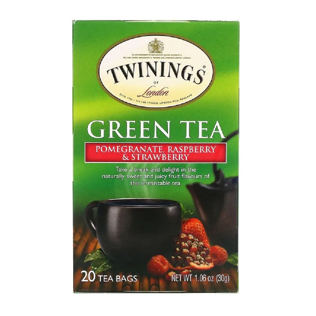 Twinings of London Green Tea Juicy Fruit Flavours Tea 20s x 1.5gr