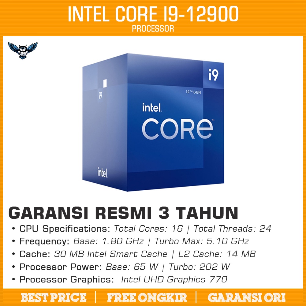 Intel Core i9 12900 Box | 5.1Ghz 16C 24T | Gen 12 LGA1700 Alder Lake