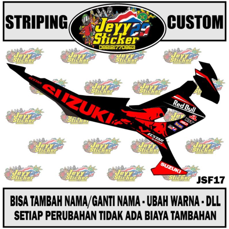 STRIPING STICKER CUSTOM SATRIA FU FACELIFT REDBULL