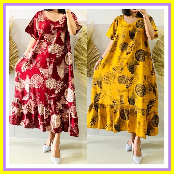 Daster Murah Kimono Daster Remaja Bahan Adem Ruffle  Busui Motif Kekinian Nyaman Daster Ruffle Murah