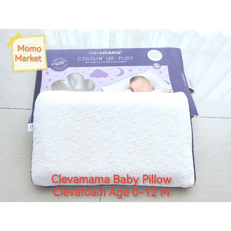 PRELOVED Clevamama Baby Pillow Clevafoam Age 0-12 M + 2 Pcs Pillow Case