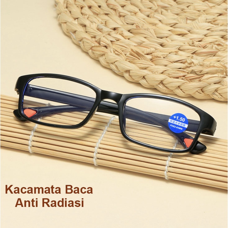 kocikoci,, Kacamata Baca Lensa Plus Anti Radiasi +1.00 s/d + 4.00  Kacamata Pria Reading Glasses