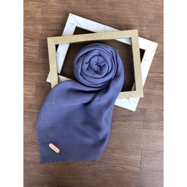 Part 1 Voal Arabian Jilbab Polos Sahara Hijab Segiempat-Denim