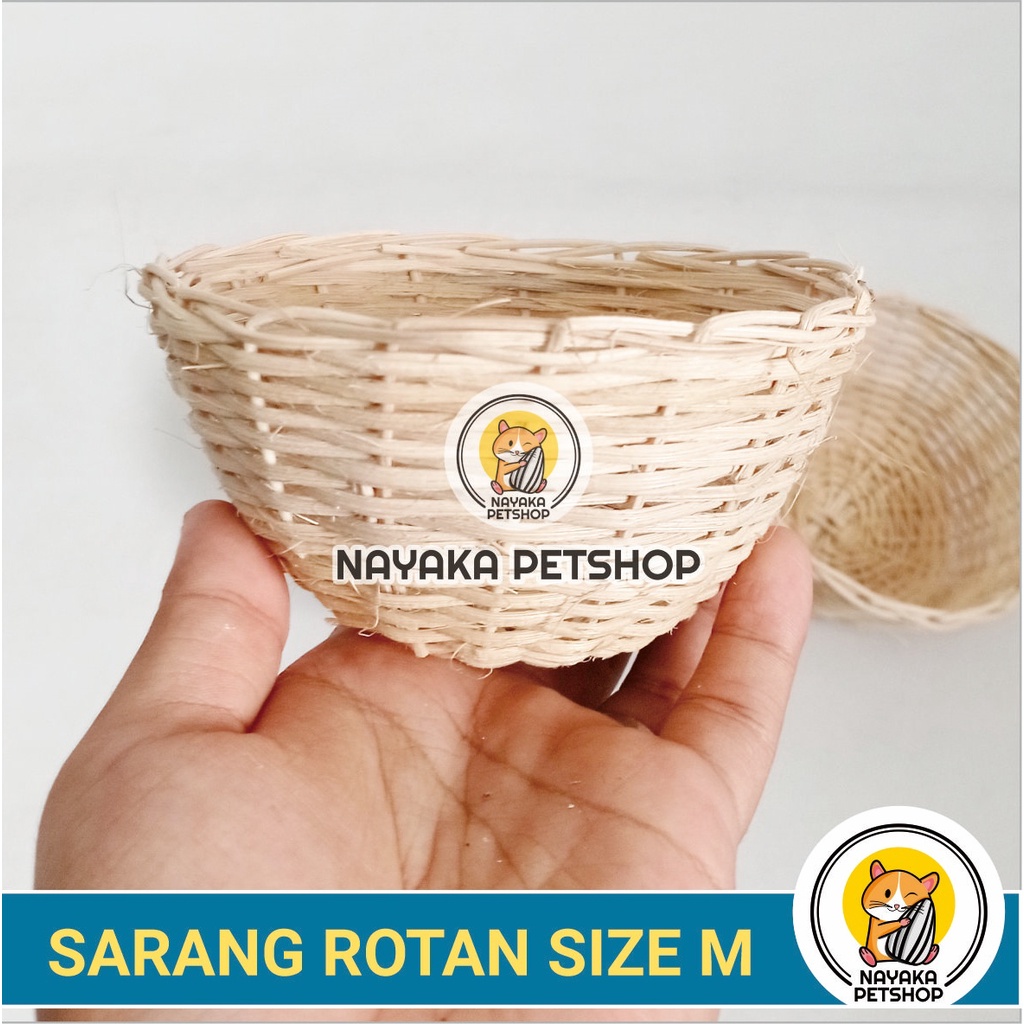 Size M Ranjang Kasur Hamster Ayaman Rotan Mini Bed Tempat Tidur Tupai